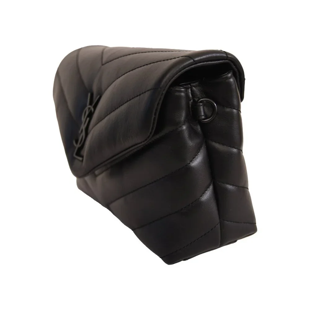 Saint Laurent Loulou Quilted Calfskin Crossbody Bag Black - Picture 2 of 5